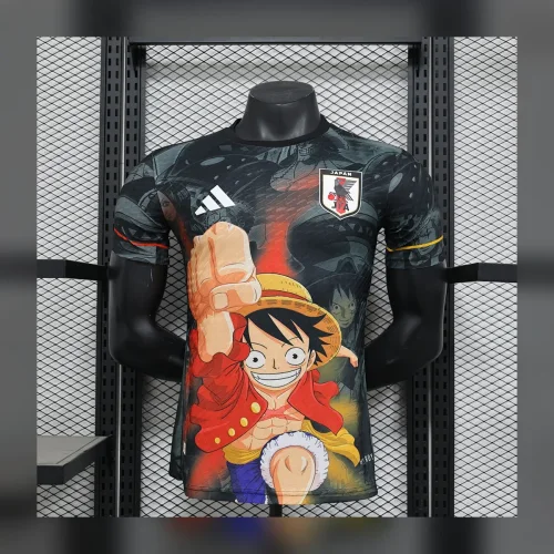 חולצת יפן מהדורה מיוחדת 2025/26 – עיצוב בהשראת One Piece – שחור־אדום, גרסת שחקן — חולצת כדורגל