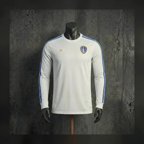 חולצת טי של לידס 2026/27 – adidas Originals לבן, שרוול ארוך, גרסת אוהדים — חולצת טי